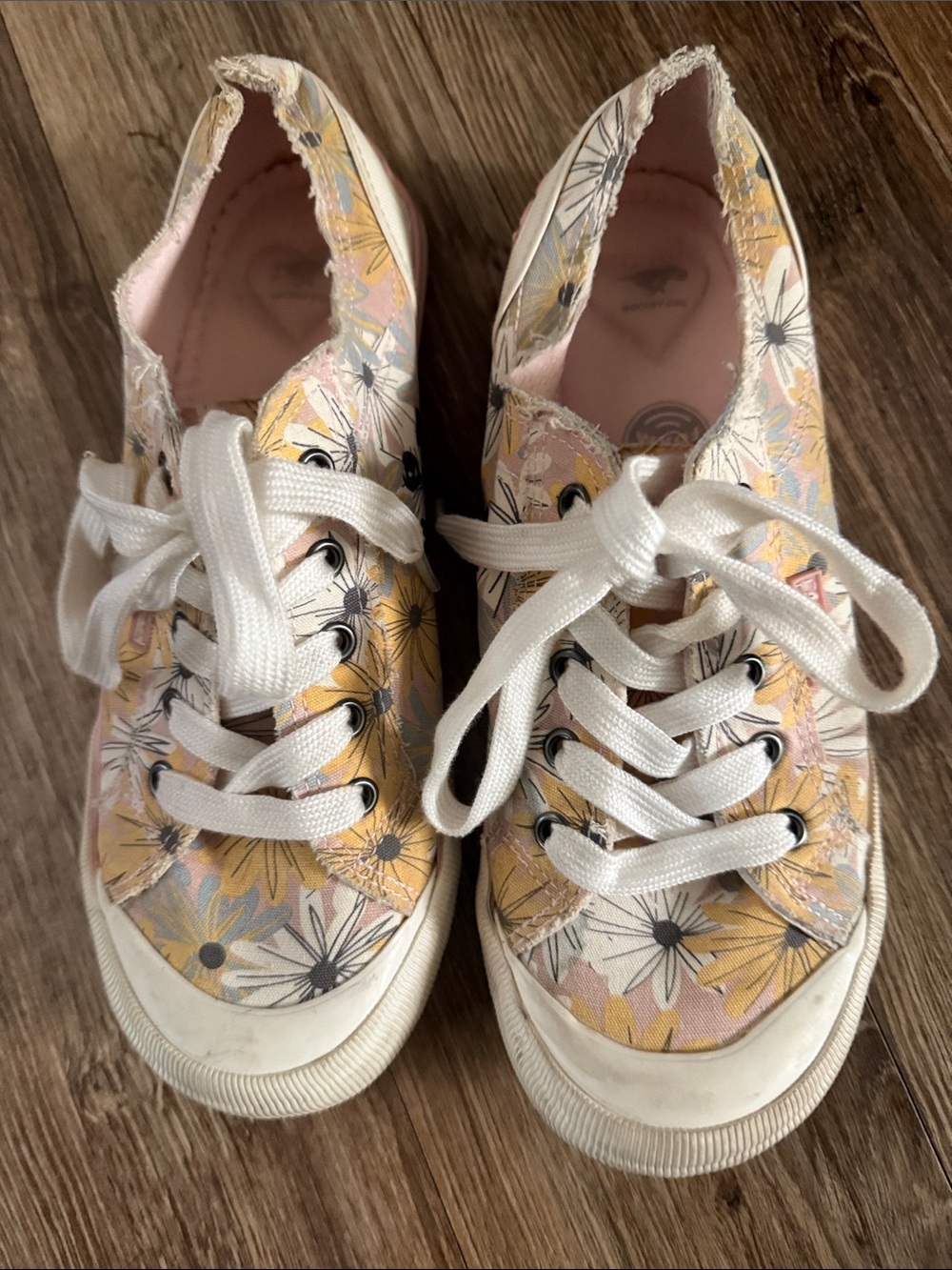 Rocket Dog Floral Canvas Sneakers - Pink & Yellow